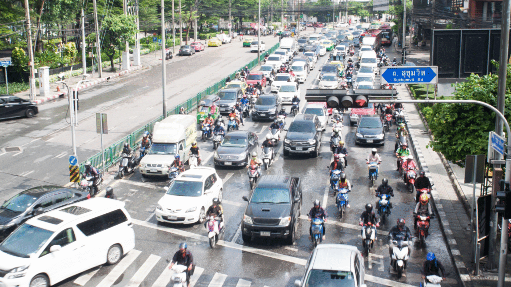Trafico de Bangkok, Tailandia